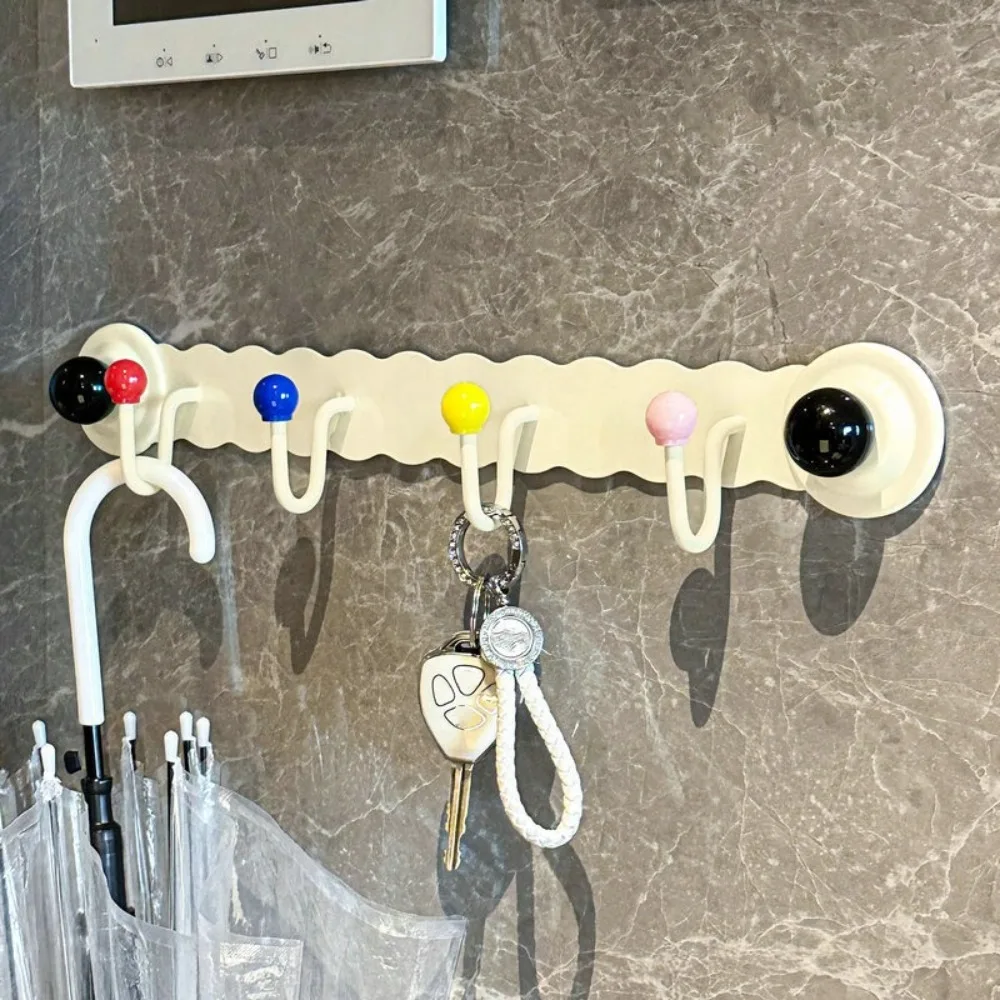 

Creative No-Punch Hanging Clothes Hook Wall Mounted Reusable Key Hook Rack Carbon Steel with Suction Cup Storage Hook Bathroom