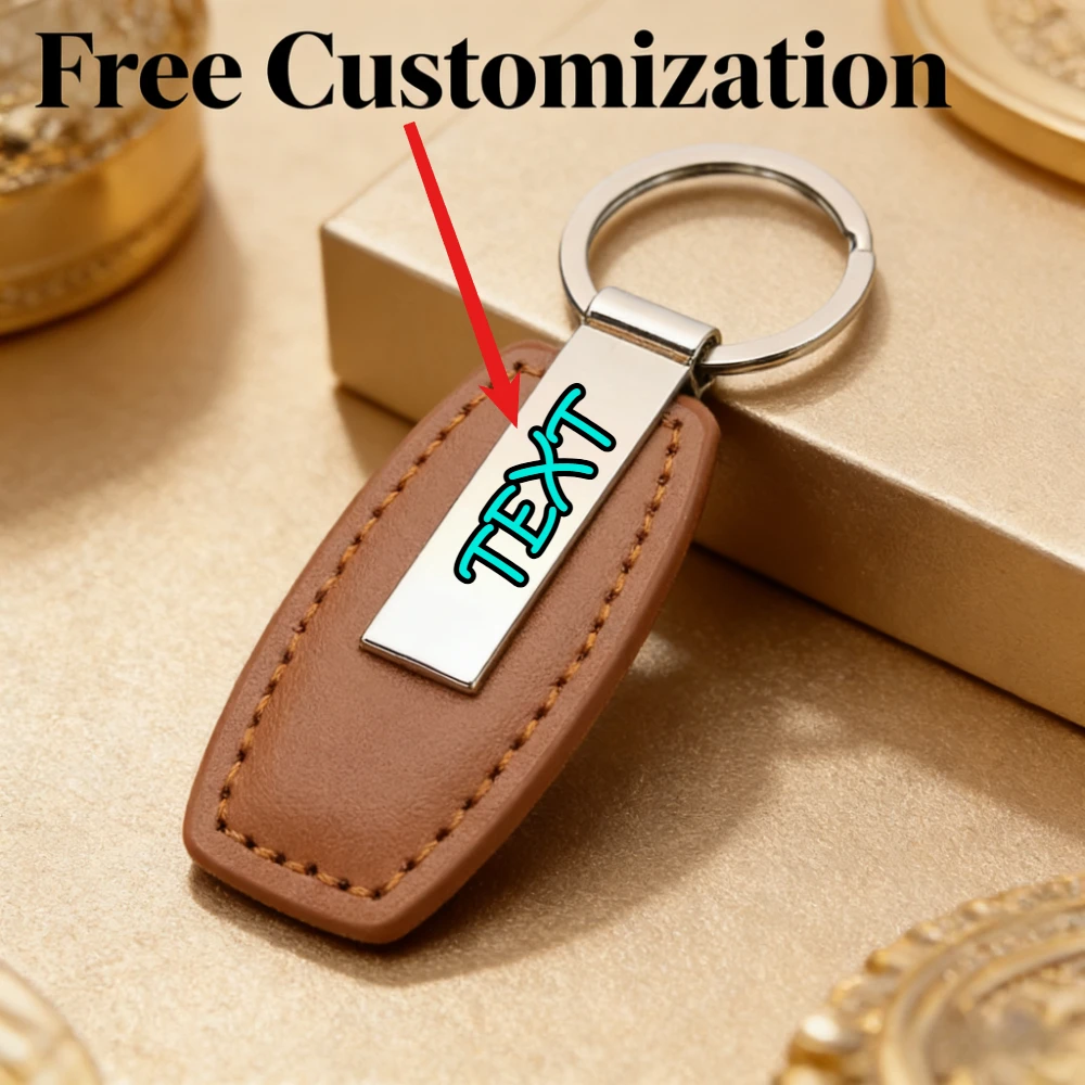 

Персонализированный креативный брелок для ключей: для мужчин и женщин, для автомобиля, мотоцикла, сумки. Металлический, из нержавеющей стали, кожаный брелок-подвеска. Подарок.