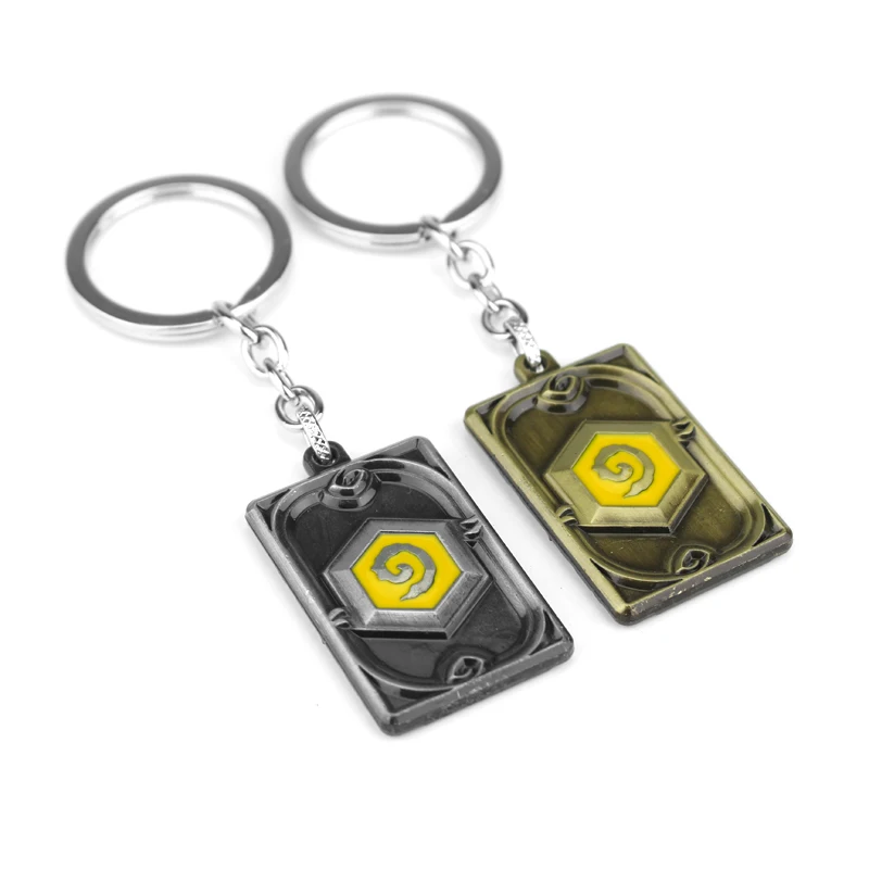 WOW Hearthstone: Heroes of Warcraft Key Chains 3D Hearthstone Keyring Vintage Metal Keychain For Men Gift