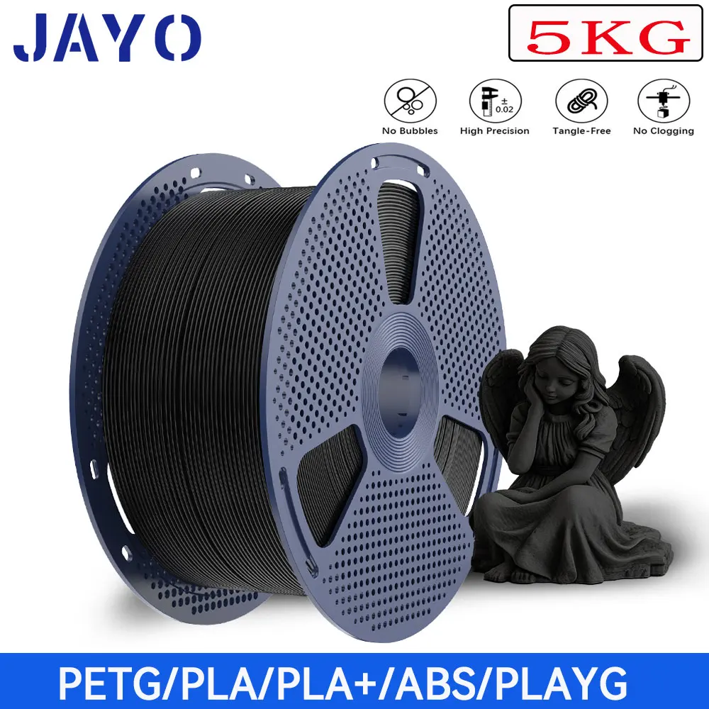 

JAYO 5KG 3D PETG/PLA/PLA PLUS/PLA Matte/ABS Printer Filament 1.75mm For Bambu FDM 3D Printer Neatly Wound 3D Printing Material