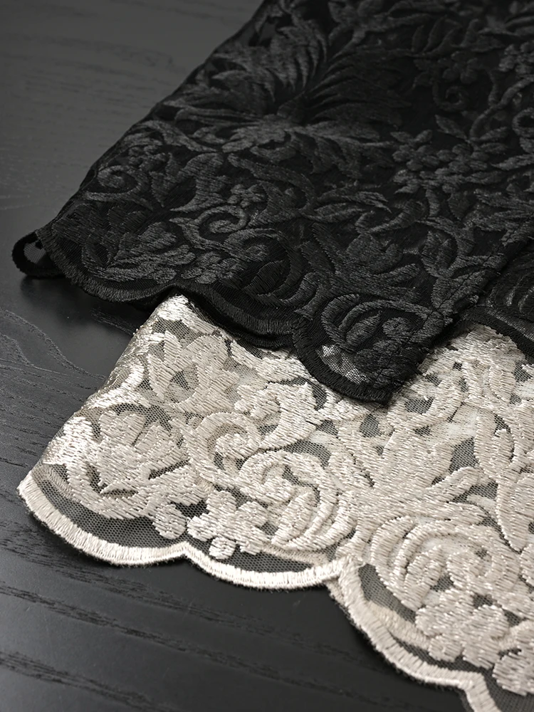 

QianXin Retro Heavyweight Lace Embroidery Multi-layered f-skirt Women's One-piece Hip Covering Belted ort Pencil Skirt