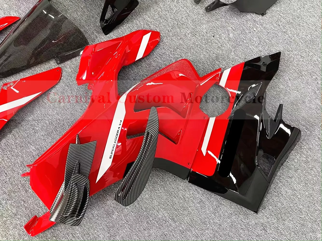 For Ducati Panigale V4 V4S 2018-2022 high-quality ABS material motorcycle body injection mold fairing kit with 4pcs fixed wing