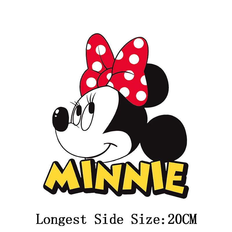 Minnie Mickey Mouse Patches for Clothes T Shirts Fashion Disney Iron-on Transfers for Clothing Heat Transfer Stickers Appliqued