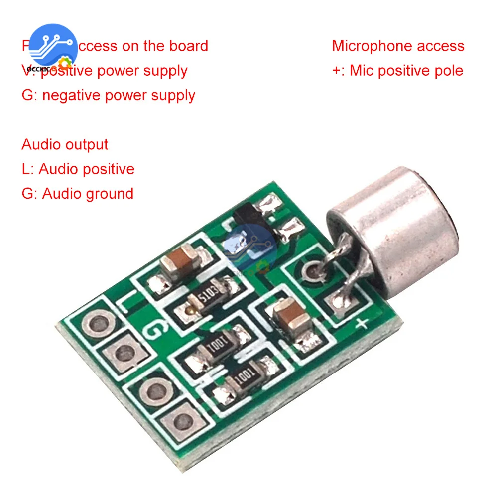 1/2/3/5pcs Mini Microphone Audio Amplifier Module Speaker Circuit Board DC 2.5-9V 14x12mm Mic Accessories