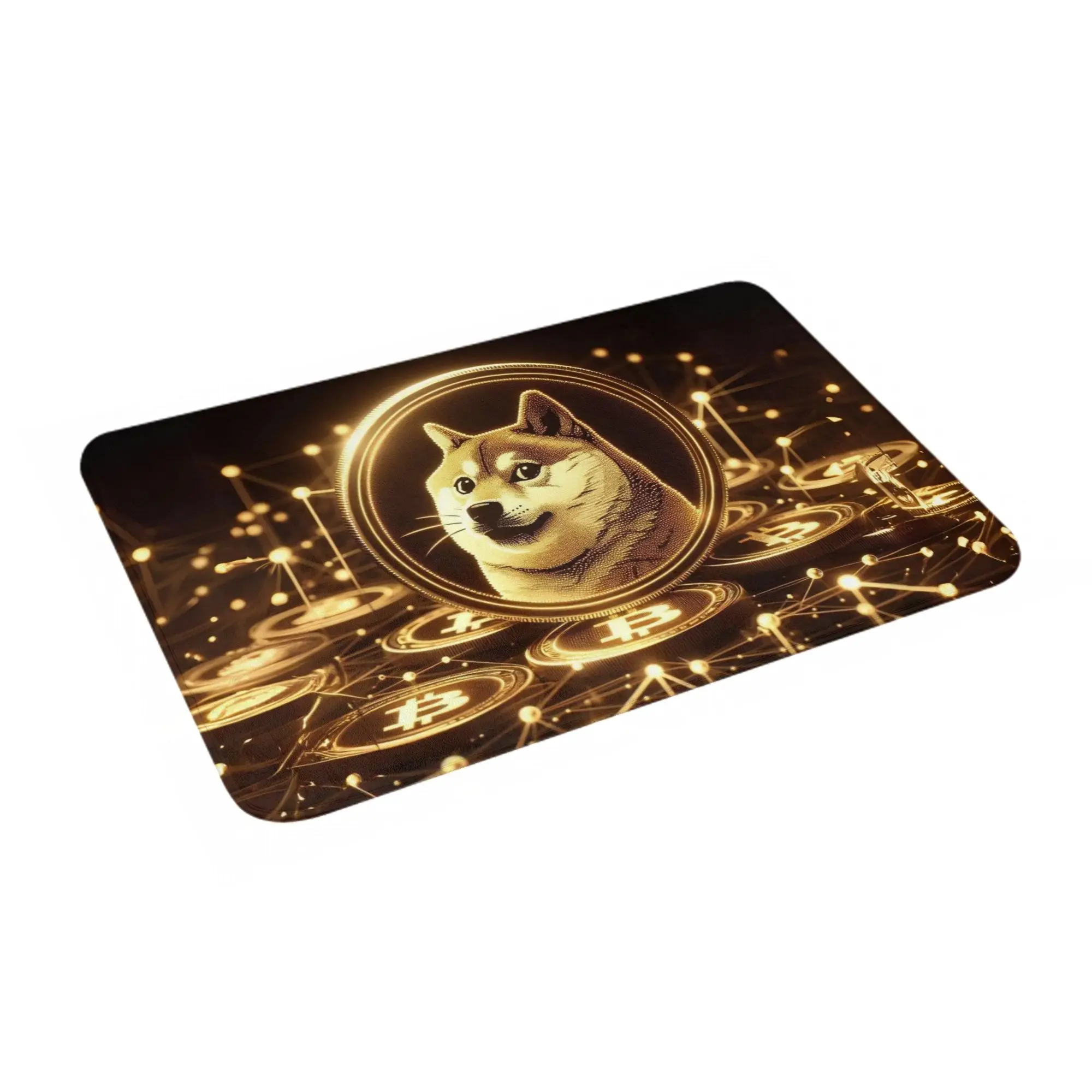 Cryptocurrency Dogecoin Floor Door Kitchen Bathroom Mats Anti-Slip Bitcoin Doormat Bedroom Balcony Entrance Rug Carpet Footpad