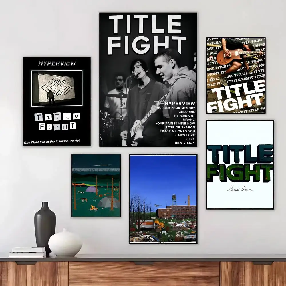 Band T-Title Fight Poster Wall Art Printed Decor Sticker Stylish Home Gift for Living Room Bedroom Corridor Cafe
