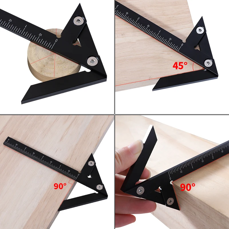 1PC Center Scribe Gauge Woodworking Square Circle Center Scribe 45 90 Degrees Right Angle Line Gauge Marker Measuring Tool