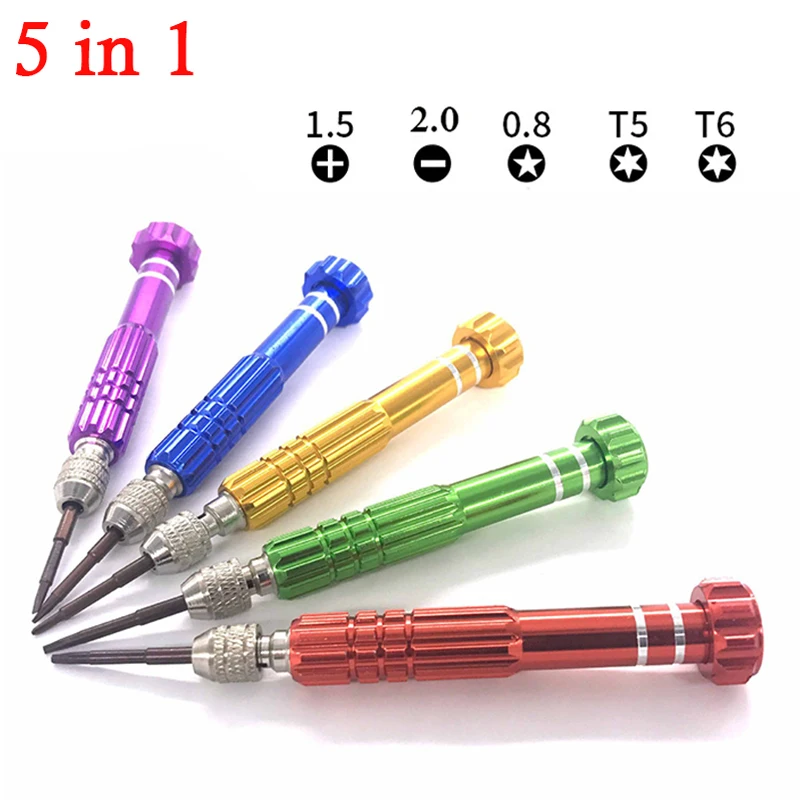 

Алюминиевая отвертка 5-в-1, набор для ремонта, наборы отверток, инструменты для открытия телефона, инструменты для ремонта телефона для Iphone, Huawei, Xiaomi MI Watch