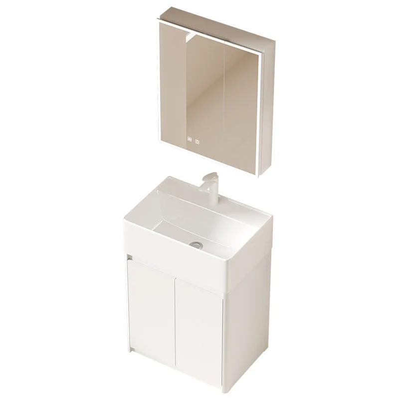 

Small apartment floor-to-ceiling honeycomb aluminum bathroom cabinet combination ceramic integrated basin