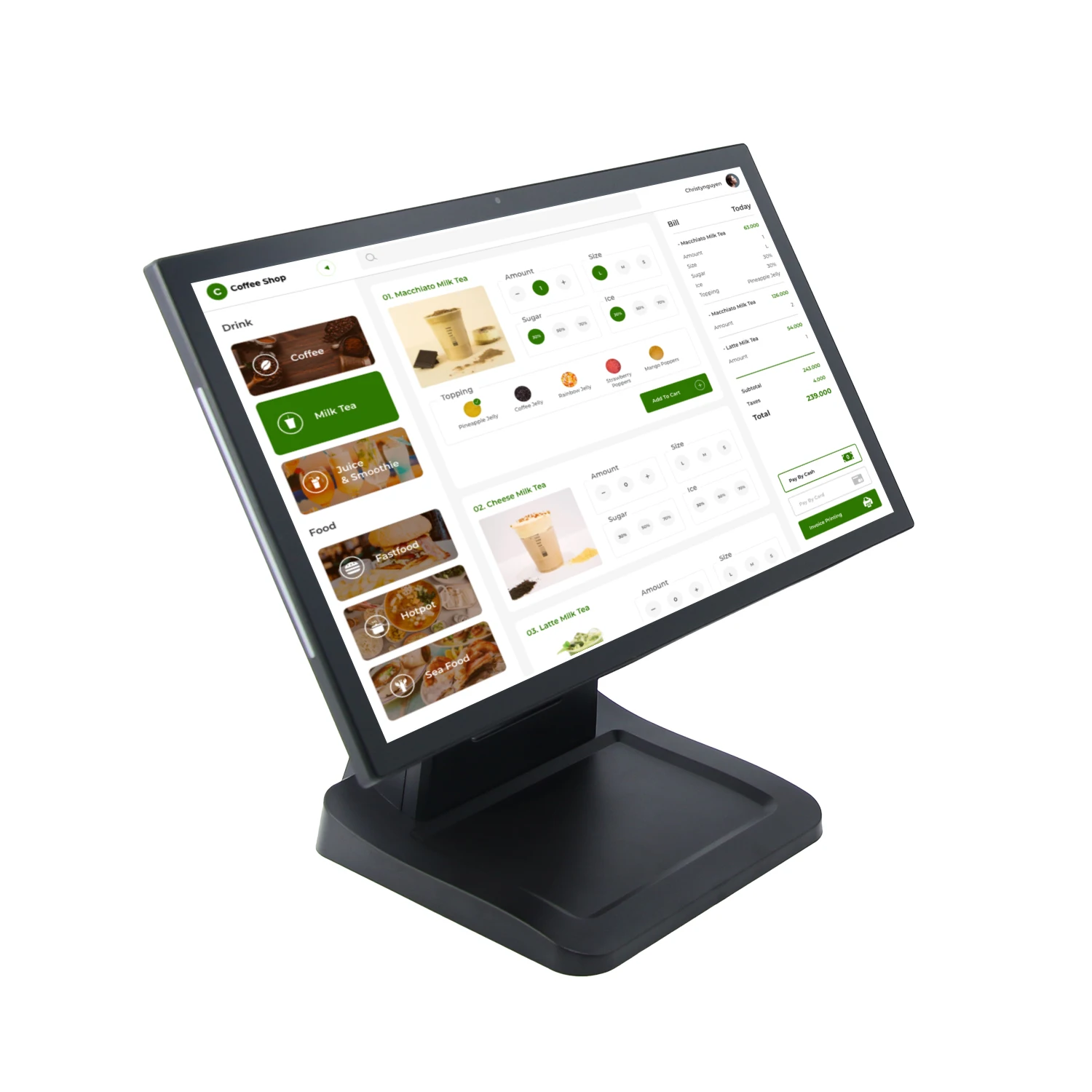 Desktop POS with Rechargeable Smart Card System for School Cafeteria and Employee Meals