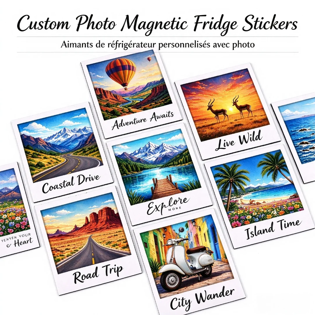 Customized Magnetic Photo Fridge Sticker High Quality Colorful Durable Fridge Magnets Personalized Photo Magnetic Fridge Sticker