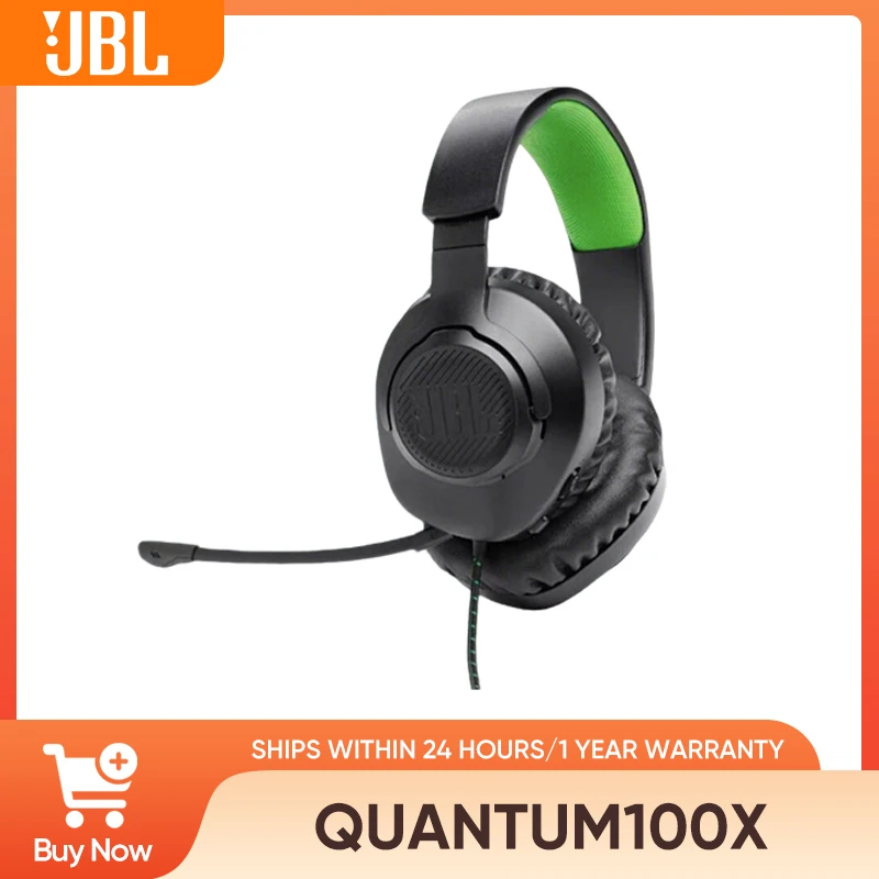 Casque de jeu filaire supra-auriculaire JBL Quantum 100X avec micro d�tachable, JBL QuantumSOUND Signature, confort en mousse � m�moire de forme