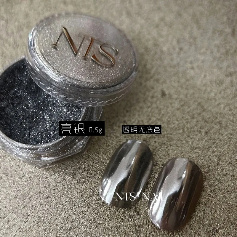 6 ألوان التيتانيوم بريق مرآة مسحوق مسمار مسحوق معدني اللون مسمار الفن تلميع رقائق الكروم الصباغ مسمار الفن الديكور