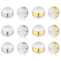 10/30/50Pcs Soft Silicone Ear Back Stoppers Coated Hamburger Ear Plugs For DIY Jewelry Making Earring Replacements Accessories