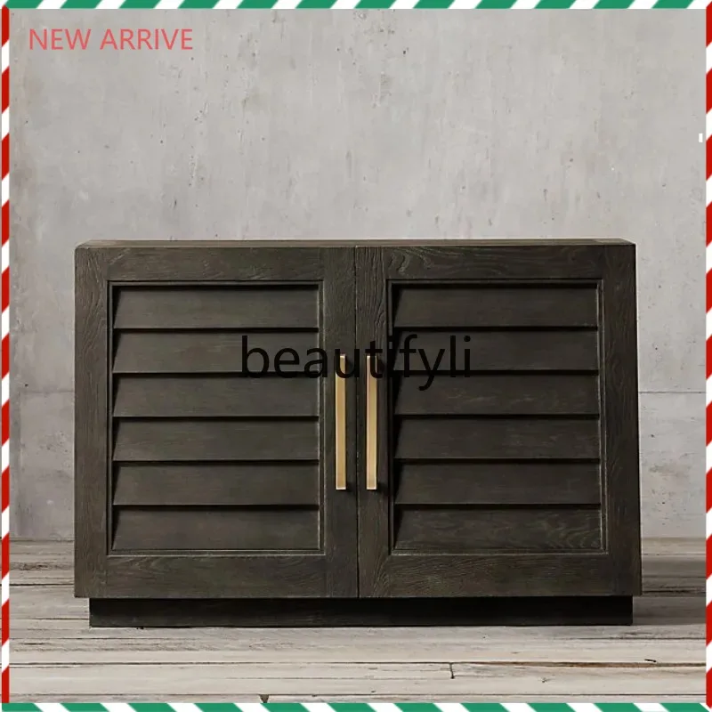 

D2520 French Country Retro Decorative Cabinet American Furniture Sideboard Modern Minimalist Solid Wood Home Entryway Cabinet