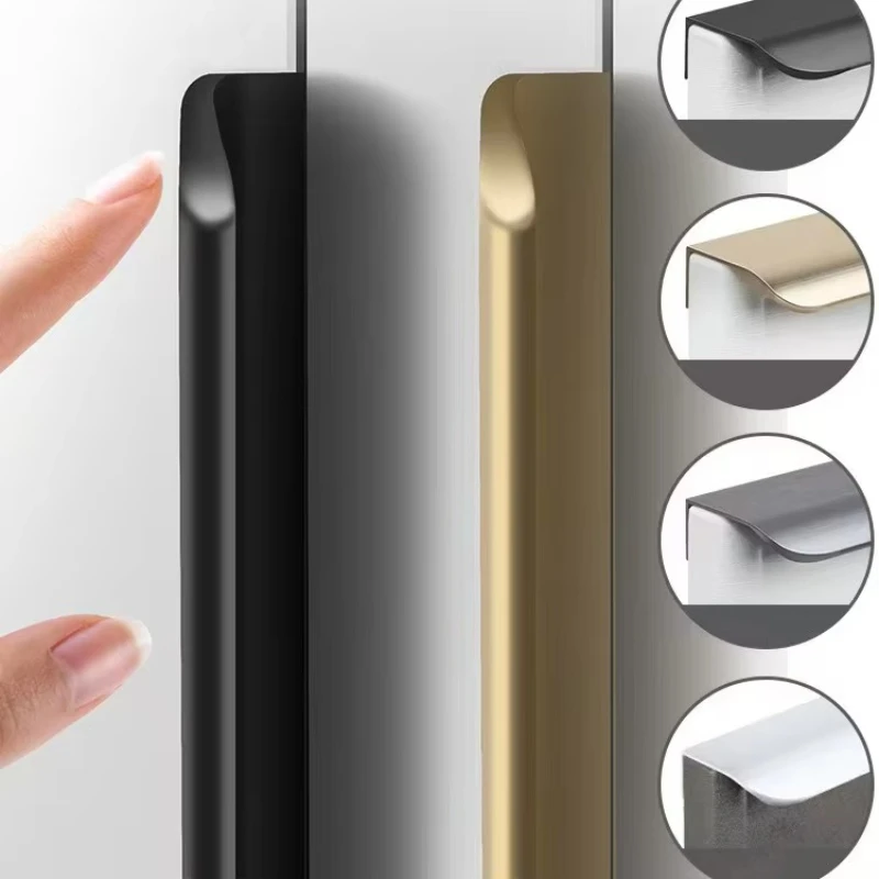 80-1200MMmodern Minimalist Wardrobe Door Invisible Handle Long High-end Drawer Cabinet No Drilling Edge Sealing Door Seam Handle