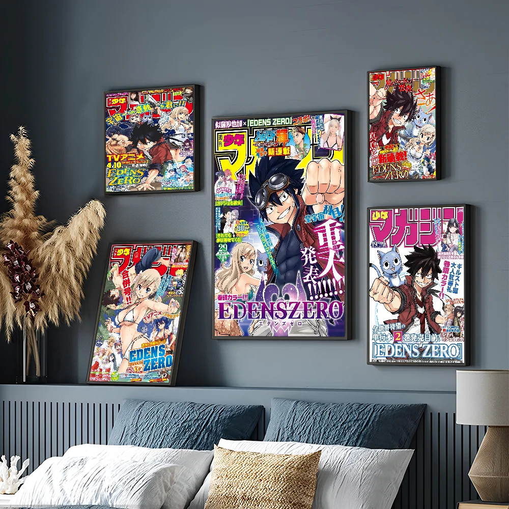 إيدينس صفر ملصقات أنيمي ، مطبوعات ورقة بيضاء لاصقة ، عمل فني أنيمي ، ديكور غرفة كاواي #4