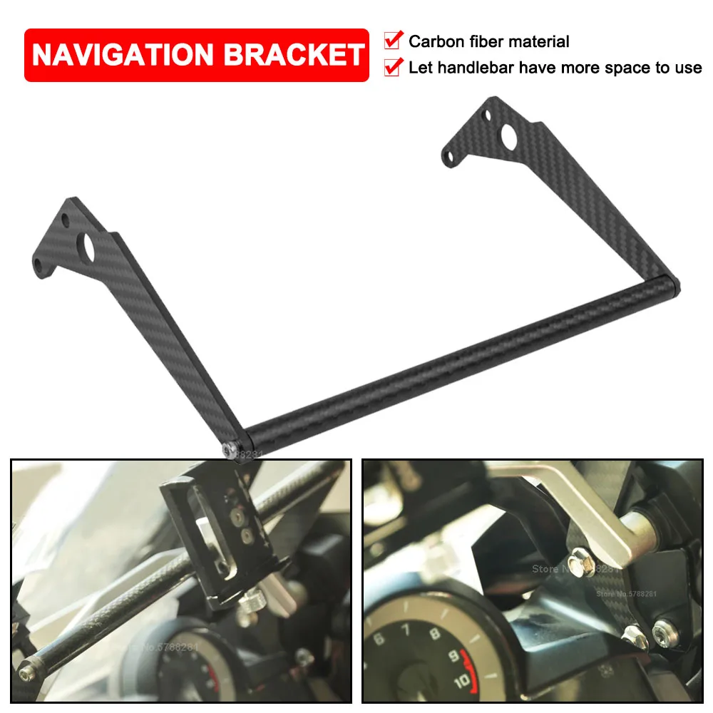 

For BMW R1200GS R1250GS Adventure GS R1250 R1200 ADV 2013-2023 12MM GPS Phone Navigation Bracket Carbon Fiber Holder Mount Stand