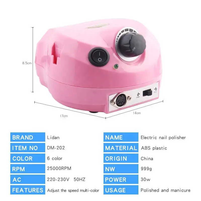 JIN PAI DM-202 Electric Nail Art Drill File Manicure Pedicure Machine Nail Drill Machine 25000rmp Steel Nail Polishing Machine