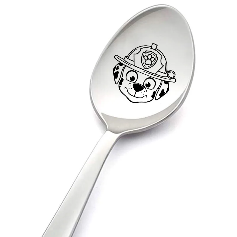 باو باترولز الأطفال الفولاذ المقاوم للصدأ ملعقة الكرتون أدوات المائدة الاطفال لطيف ملعقة شوربة صبي فتاة ملاعق كبيرة القهوة خلط الهدايا #3