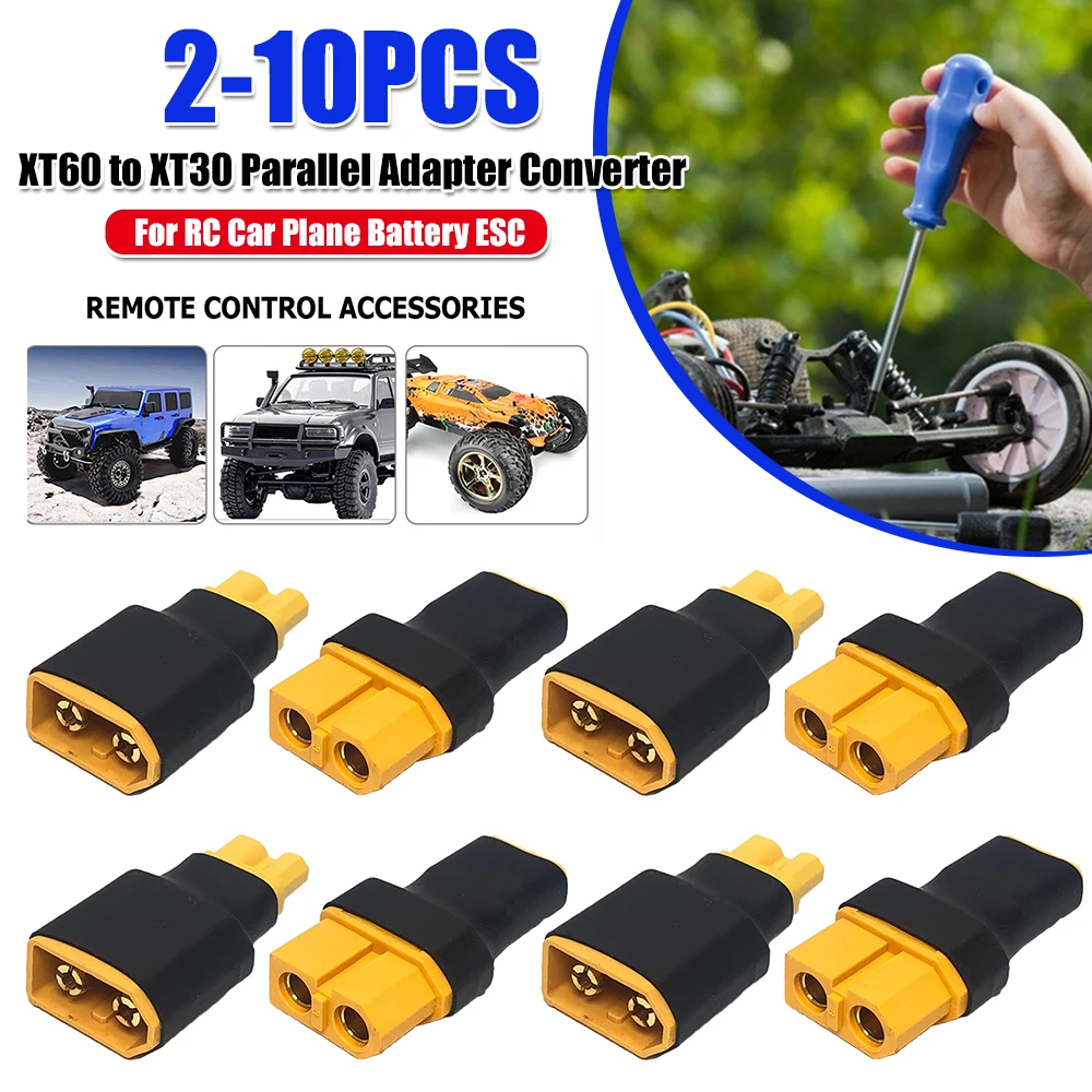 Plastic Adapter Converter DIY Accessories XT60 To XT30 Parallel Adapter Converter Replacement Plug Converter for RC Car Airplane