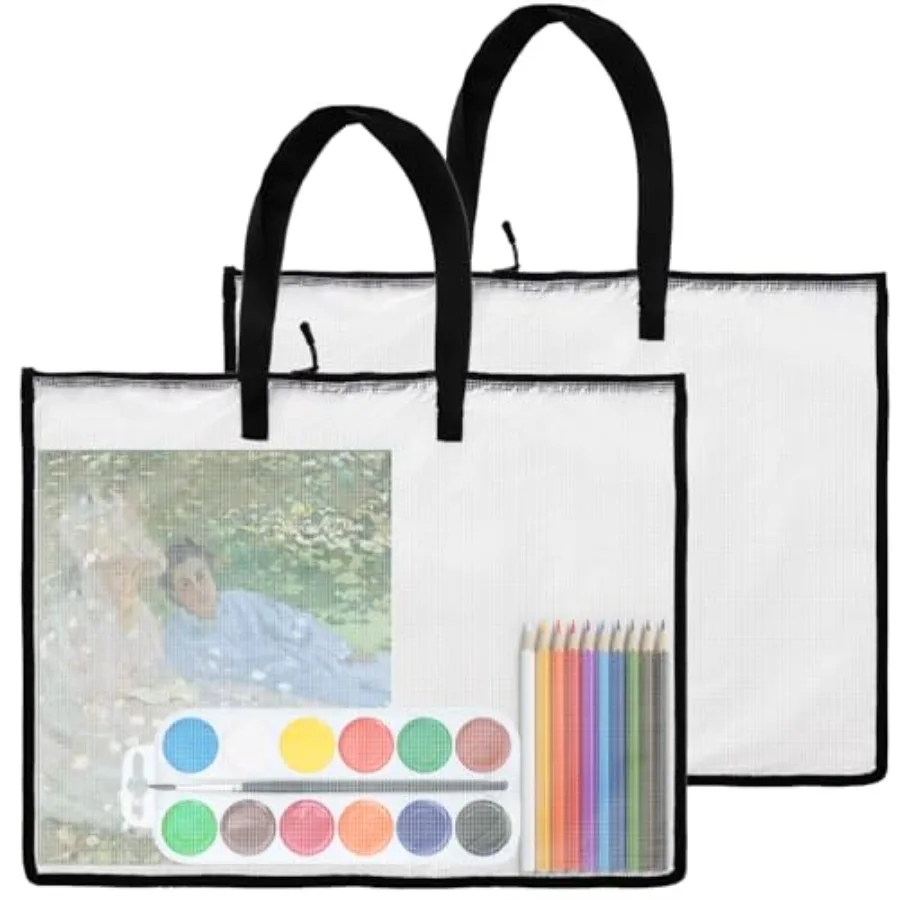 5 упаковок 19x25 художественных портфолио, большая прозрачная папка-портфолио для художественных работ, водонепроницаемые сумки для хранения плакатов с ручками для рисования