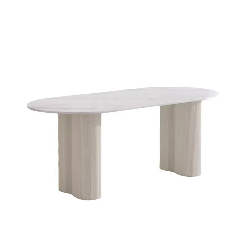 

Italian rock slab dining table, cream, simple, light luxury and modern, small apartment, rectangular