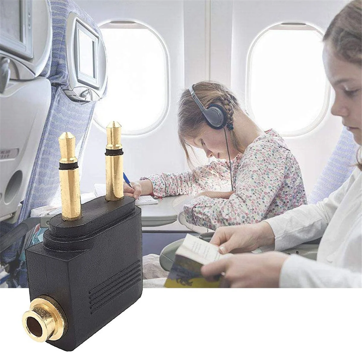 POP-l5Pcs 3.5mm Plug Adaptador Jack Áudio Conversor de fone de ouvido Adaptador Conector de fone de ouvido para viagens de avião de companhia aérea