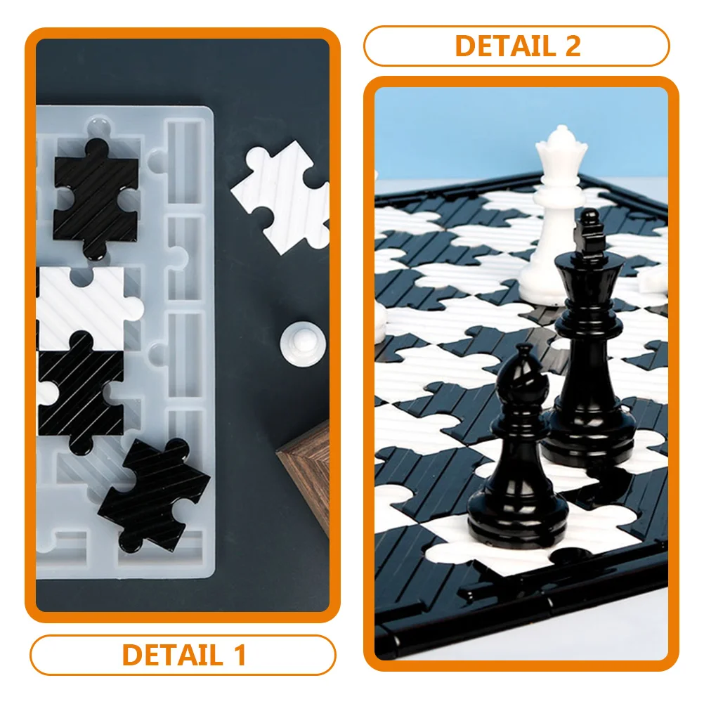 

1 set Pieces Molds Board Puzzle Mold DIY Craft Resin Silicone Gifts for Teenagers Chess Silicone Moulds Hobby Accessories