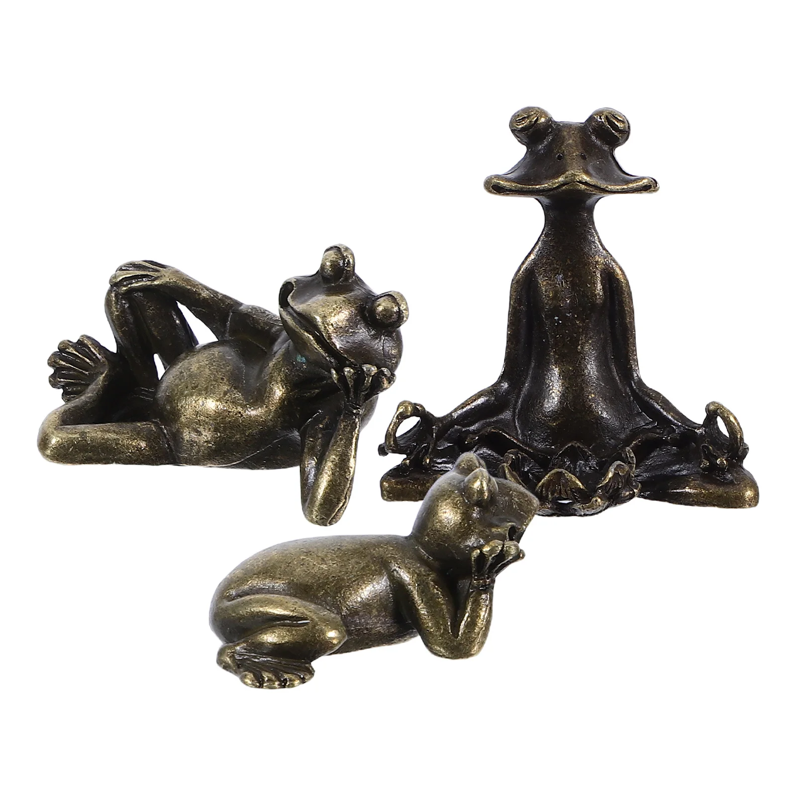 

3 шт. латунные держатели для благовоний в виде лягушки, мини-скульптуры, элегантные держатели для ароматерапии, медитации, домашний декор, латунные держатели для благовоний в виде лягушки