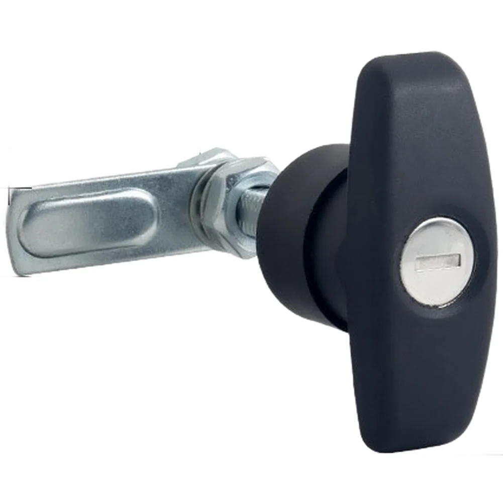 MS108 Industrial Mechanical Cabinet Door Lock Handle In Black For Switchgear And Distribution Box 88mm X 69mm