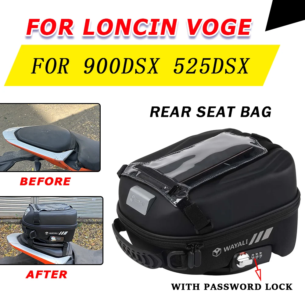 Motorcycle Tail Bag Durable Rear Seat Bag Rider Backpack For VOGE Valico DS900X DS 900X 900 DSX DS 525 X 900DSX 525DSX DS525X