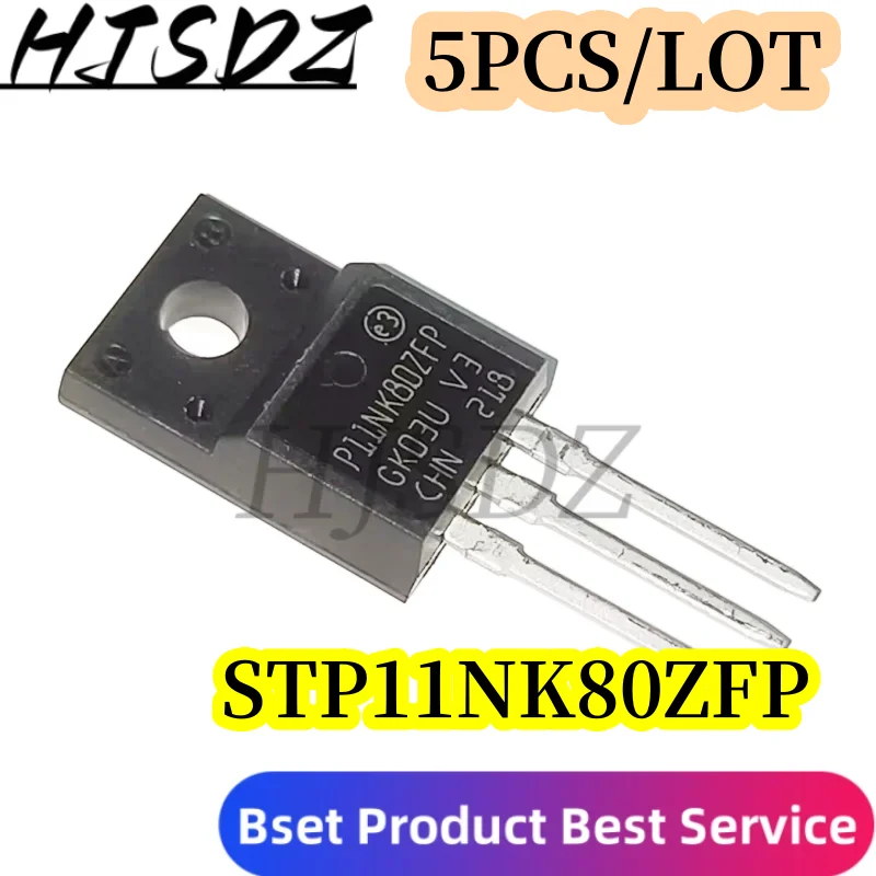 5 PCS/LOT 100% new and original P11NK80ZFP STP11NK80ZFP TO-220F