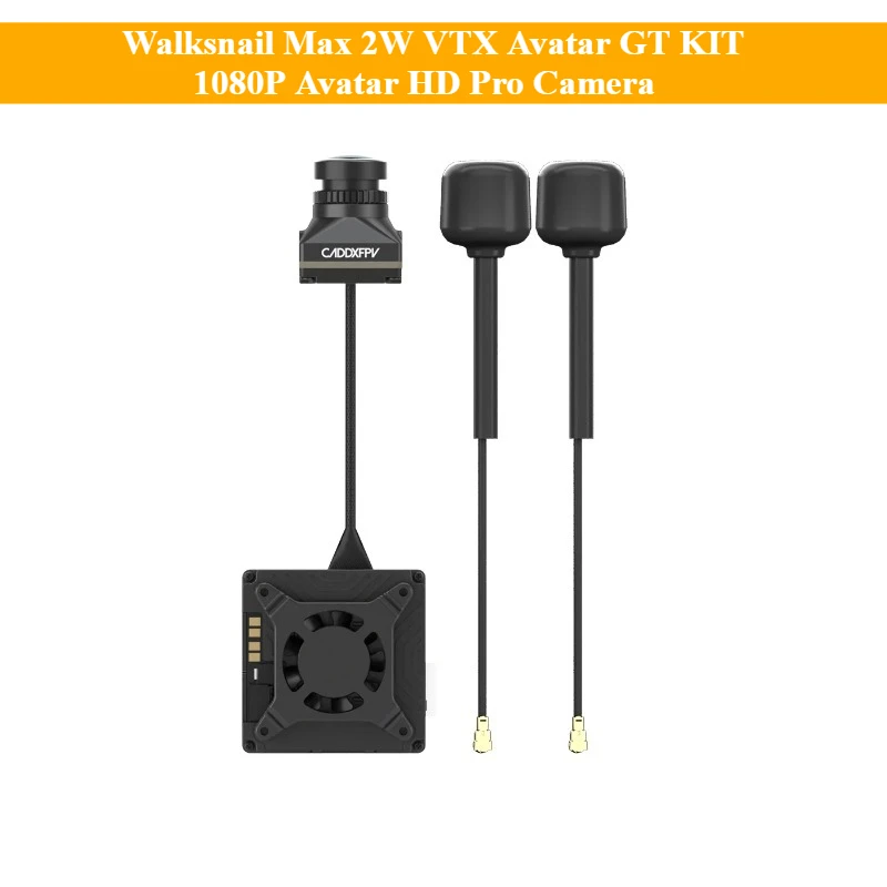 Walksnail Max 2W VTX Avatar GT KIT 1080P Avatar HD Pro Camera 4K 160 FOV Gyroflow 1/1.8 Inch Camera 5.8G Transmission VTX FPV