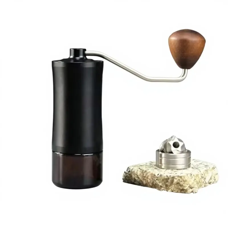 Manual portable coffee grinder, aluminum alloy housing, can be ground and run-in for outdoor use
