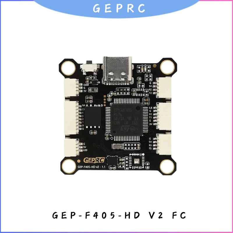GEPRC GEP-F405-HD V2 Flight Controller, STM32F405, Type-C USB, 3-6S LiPo, 5-9V BEC, 7.7g for FPV Freestyle Quadcopter DIY