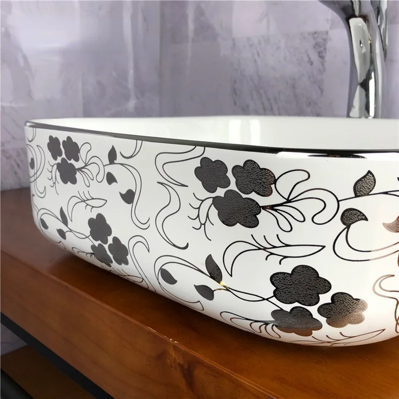 ceramic bathroom luxury golden color design painted gold basin price