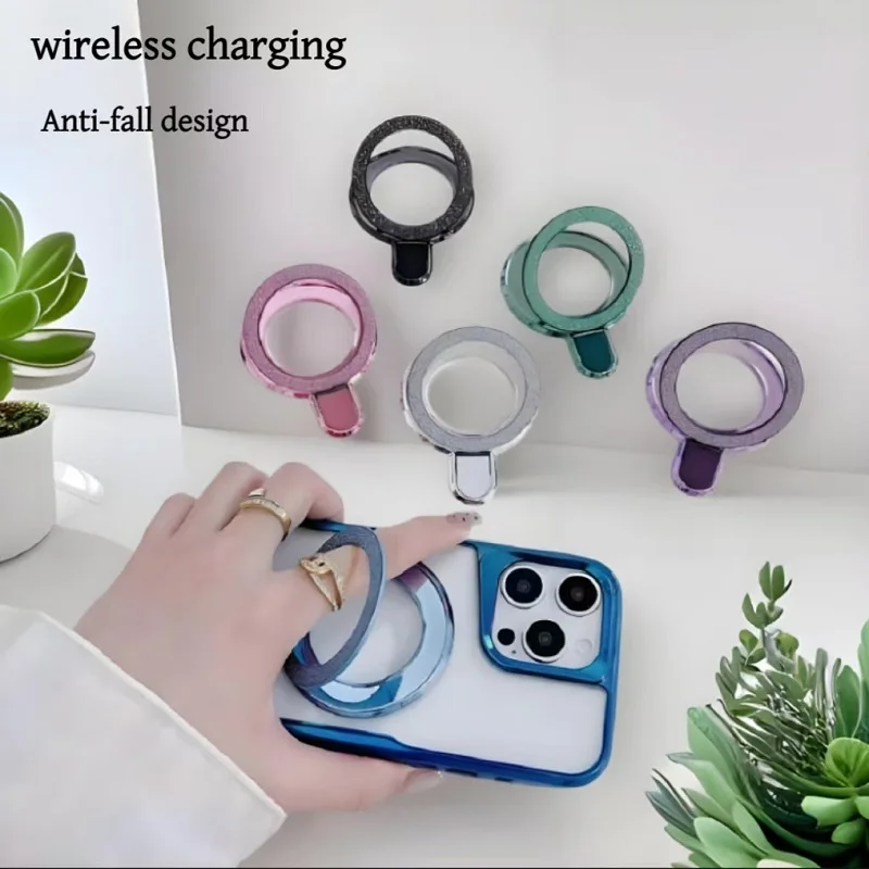 

Новое кольцо, клейкий тип, держатель для мобильного телефона, вращающееся на 360° круглое зеркало, блестящий держатель, аксессуары для телефонов, ленивый кронштейн