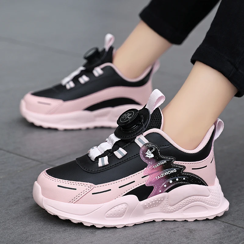 أحذية رياضية جلدية مضادة للانزلاق للأطفال للخريف والشتاء لعمر 5-16 سنة للأولاد والبنات خفيفة الوزن كاجوال للمشي والتنس #1