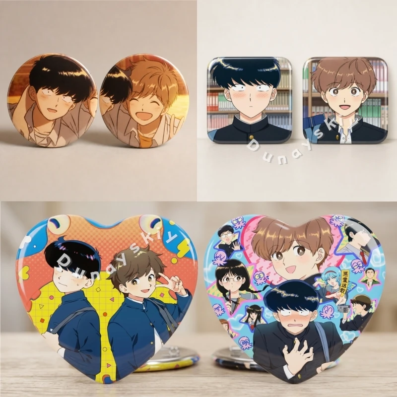 Go For It, Nakamura-kun Nakamura Okuto Hirose Aiki‌ Heart Round Square Badge 50-58mm Couple Brooch Pin Metal Button Set Badge