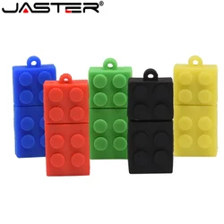 JASTER-unidad Flash de ladrillo de juguete, Pendrive de bloques de construcción de gel de sílice, memoria USB de 64GB, 32GB, 16GB, capacidad Real, regalo