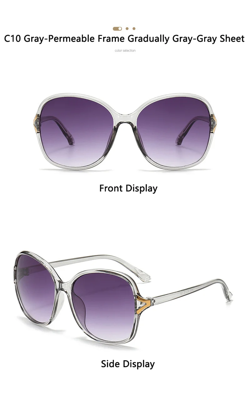 Neue modische High-End-Retro-Sonnenbrille mit Gesichtsverstärkung, kleiner UV-Schutz, der große Sonnenbrille für Damen 2605 fährt – Detail 18