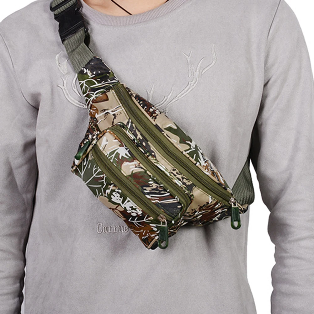 Camouflage Waist Bag Outdoor Sports Large Capacity Chest Handbag Multifunction Chest Bag Mobile Phone Backpack For Outdoor Sport