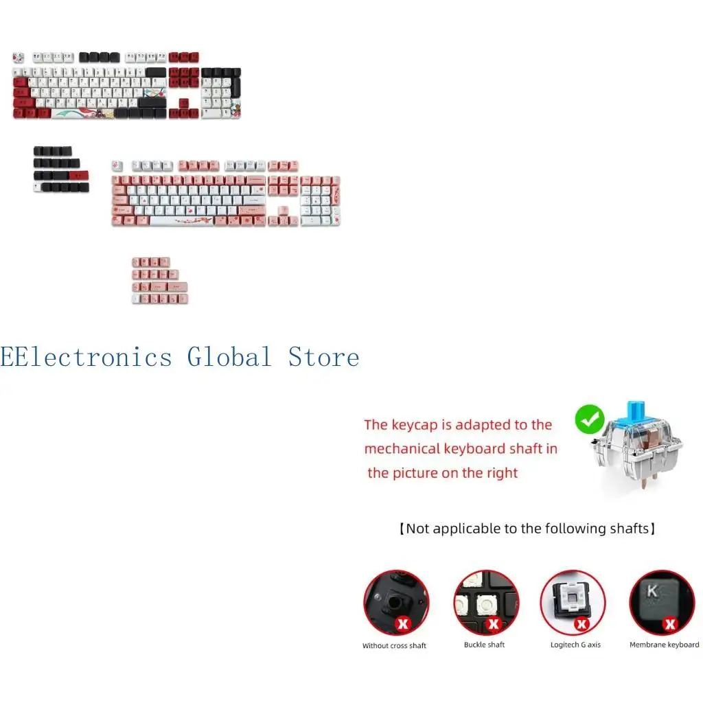 

462B Mechanical Keyboard Keycaps 123PCS OEM Profile Dye Sublimation for Key Cover for Cherry MX DZ60/GK64/TKL87/96