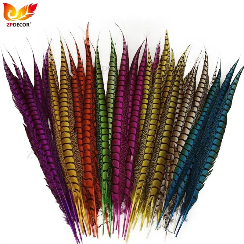 

ZPDECOR Wholesale 50-55cm Inch 20-22 Lady Amherst Pheasant Feathers For Wedding or Festival