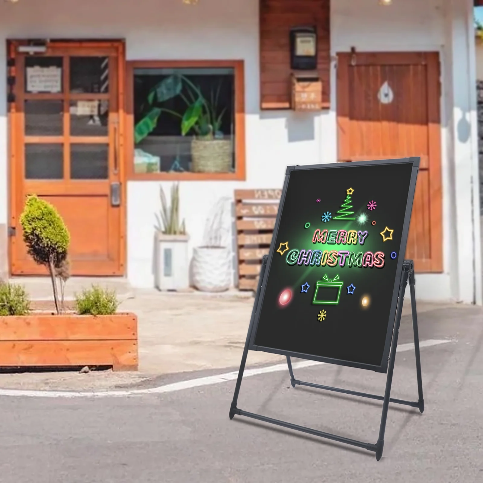 

LED Message Writing Board with Stand - Self-Standing LED Signs - Shops Stores Bars Restaurants Menu DIY Drawing Painting Board