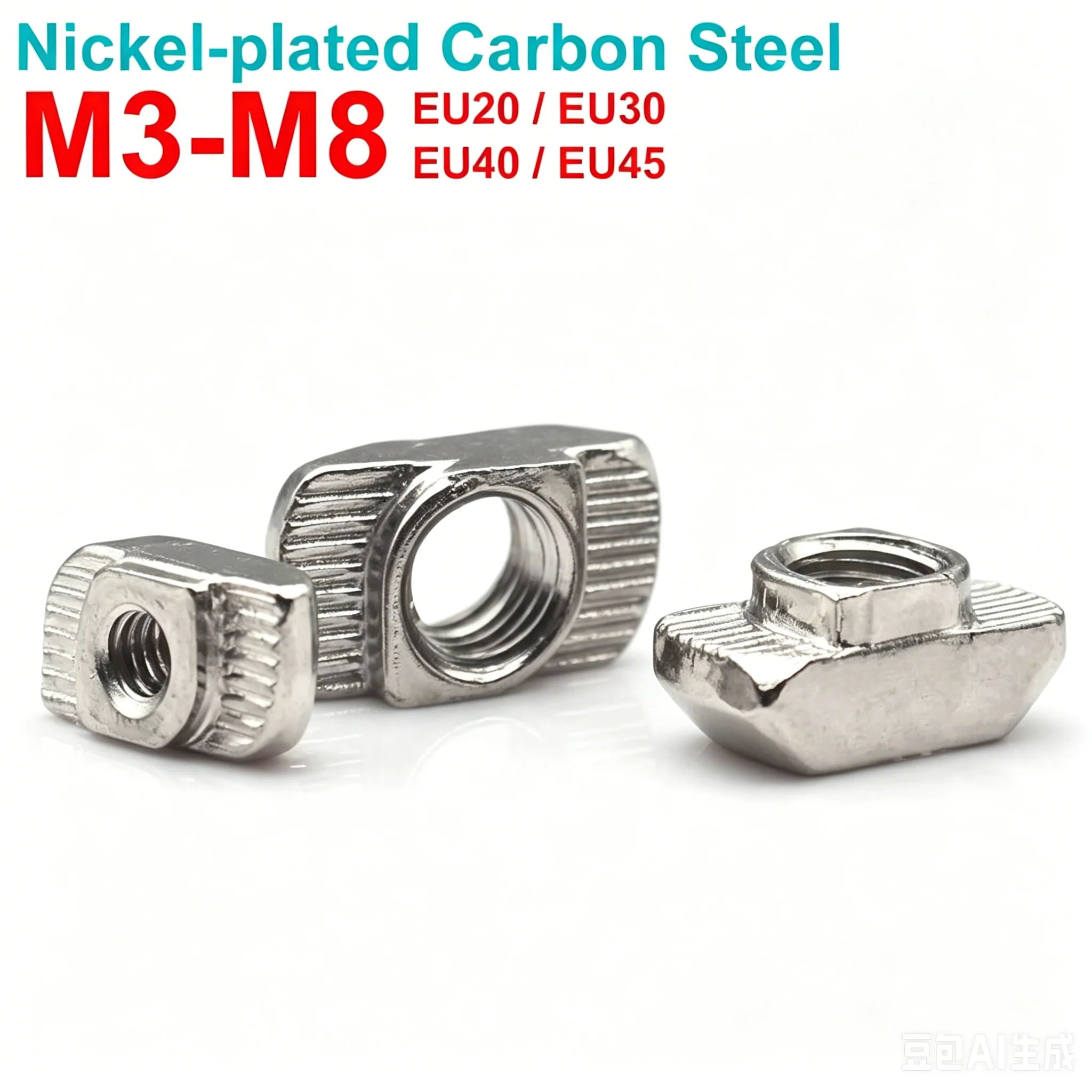 10/20/50pcs T Slot Nut for Aluminum Profile 20 30 40 45 Series M3 M4 M5 M6 M8 EU Type Sliding Nut