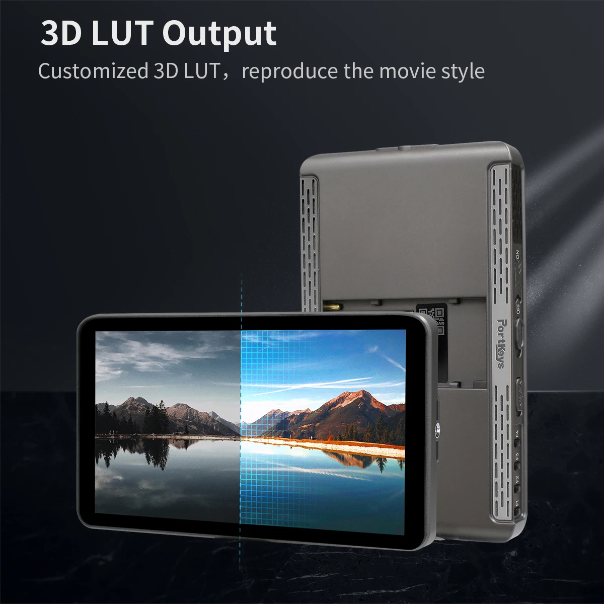 كاميرا Portkeys LH7H مراقب ميداني 7 بوصات 1000nit تعمل باللمس إطار تجميد FHD 1080P60 3D LUT ARRI لون كاذب لـ DSLR (رمادي داكن)