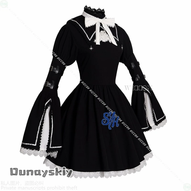 Anime Game Project Sekai Cosplay Shinonome Ena Halloween Nun Costume Black Vintage Goth Lace Lolita {BankaiMode}Sweet Jirai Kei view 4