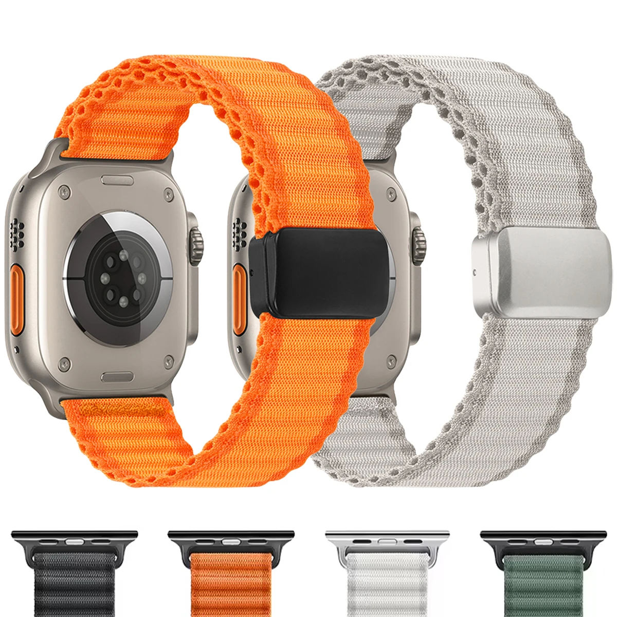 Nylon Loop Strap for Apple Watch Ultra 2 Trail Band 49mm Series 10 46mm 45mm 44mm 41 42mm Magnetic Bracelet IWatch 9 7 8 6 SE 5